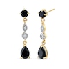 Thumbnail Image 0 of Pear-Shaped and Round Onyx with 1/20 CT. T.W. Diamond Drop Earrings in 14K Gold