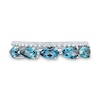 Thumbnail Image 2 of Sideways Pear-Shaped London Blue Topaz and 1/10 CT. T.W. Diamond Five Stone Band in 10K White Gold