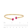 Thumbnail Image 3 of Pear-Shaped Lab-Created Ruby Open Bangle in 10K Gold - 6.75&quot;