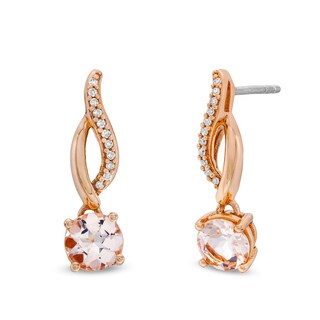 Electric Spark Zig Zag Diamond Earrings in 14K Rose Gold