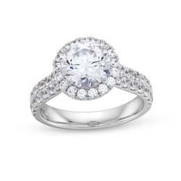 3 CT. T.W. Certified Lab-Created Diamond Frame Engagement Ring in 14K White Gold (F/VS2)