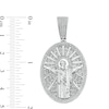 Thumbnail Image 2 of Men's 1/3 CT. T.W. Diamond Oval Christ the Redeemer Necklace Charm in Sterling Silver