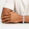 Thumbnail Image 2 of Men's 1 CT. T.W. Diamond Oval Chain Link Bracelet in Sterling Silver - 8.5&quot;