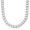 Thumbnail Image 1 of Men's 1 CT. T.W. Diamond Squared Curb Chain Necklace in Sterling Silver - 20&quot;