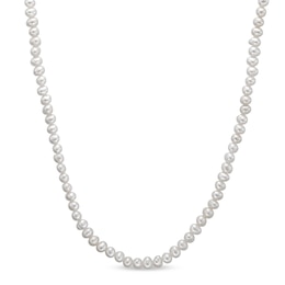 3.0-3.5mm Freshwater Cultured Pearl Strand Necklace with Sterling Silver Clasp