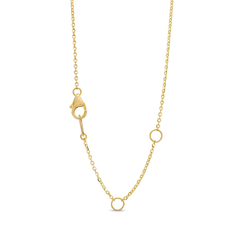 Main Image 3 of Diamond-Cut Paper Clip Double Drop Pendant in 14K Two-Tone Gold