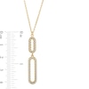 Thumbnail Image 4 of Diamond-Cut Paper Clip Double Drop Pendant in 14K Two-Tone Gold