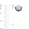 Thumbnail Image 3 of 6.0mm Button Freshwater Cultured Pearl and Blue Sapphire Half Frame Stud Earrings in 10K White Gold