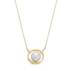 Thumbnail Image 1 of 7.5-8.0mm Freshwater Cultured Pearl and 1/20 CT. T.W. Diamond Interlocking Circles Necklace in 10K Gold