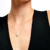 Thumbnail Image 2 of 7.5-8.0mm Freshwater Cultured Pearl and 1/20 CT. T.W. Diamond Interlocking Circles Necklace in 10K Gold