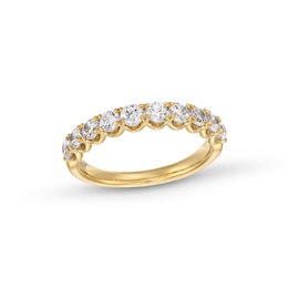 1 CT. T.W. Diamond Scallop Edge Ten Stone Anniversary Band in 14K Gold