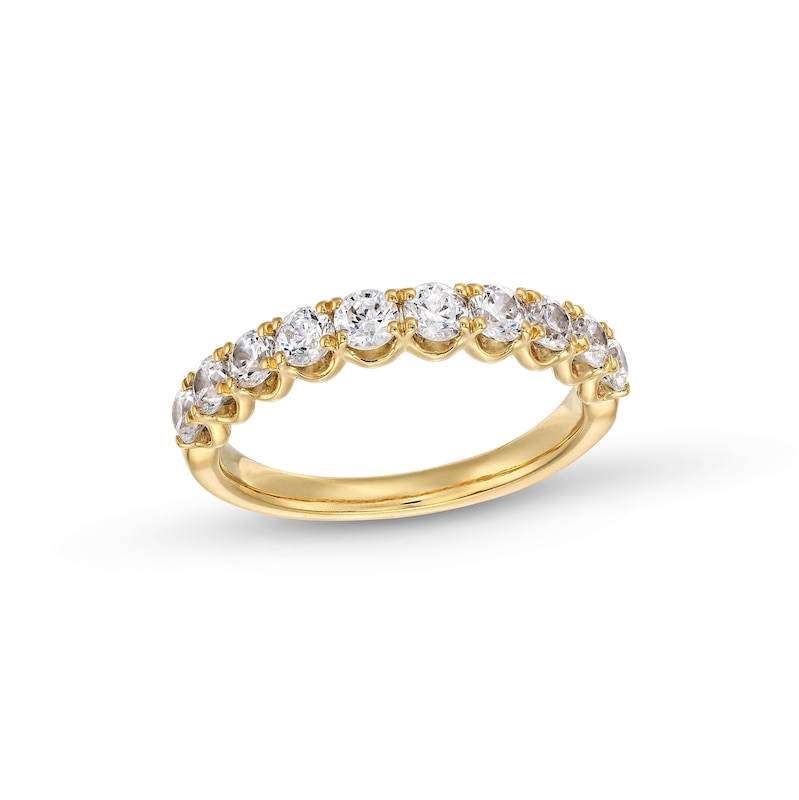 1 CT. T.W. Diamond Scallop Edge Ten Stone Anniversary Band in 14K Gold