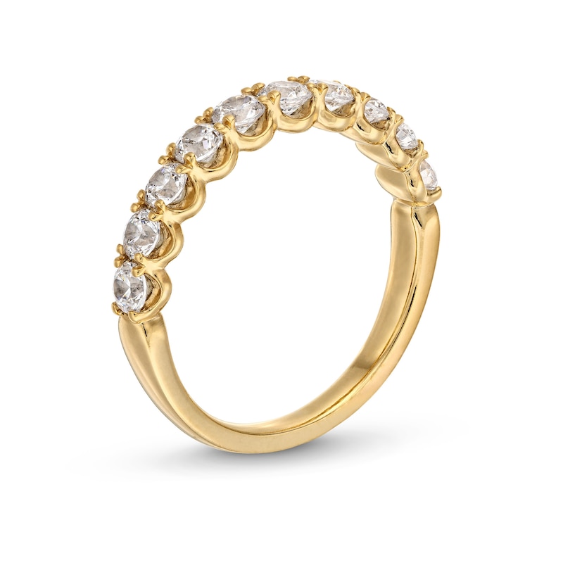 1 CT. T.W. Diamond Scallop Edge Ten Stone Anniversary Band in 14K Gold