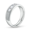 Thumbnail Image 2 of Men's 1 CT. T.W. Certified Lab-Created Diamond Channel-Set Five Stone Band in 14K White Gold (F/VS2)