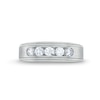 Thumbnail Image 3 of Men's 1 CT. T.W. Certified Lab-Created Diamond Channel-Set Five Stone Band in 14K White Gold (F/VS2)