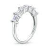 Thumbnail Image 2 of Sideways 1-1/2 CT. T.W. Emerald-Cut Certified Lab-Created Diamond Five Stone Band in 14K White Gold (F/VS2)
