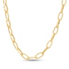 Thumbnail Image 1 of Diamond-Cut 10.0mm Oval Link Chain Necklace in Hollow 14K Gold - 18&quot;