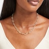 Thumbnail Image 2 of Diamond-Cut 10.0mm Oval Link Chain Necklace in Hollow 14K Gold - 18&quot;