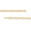 Thumbnail Image 3 of Diamond-Cut 10.0mm Oval Link Chain Necklace in Hollow 14K Gold - 18&quot;