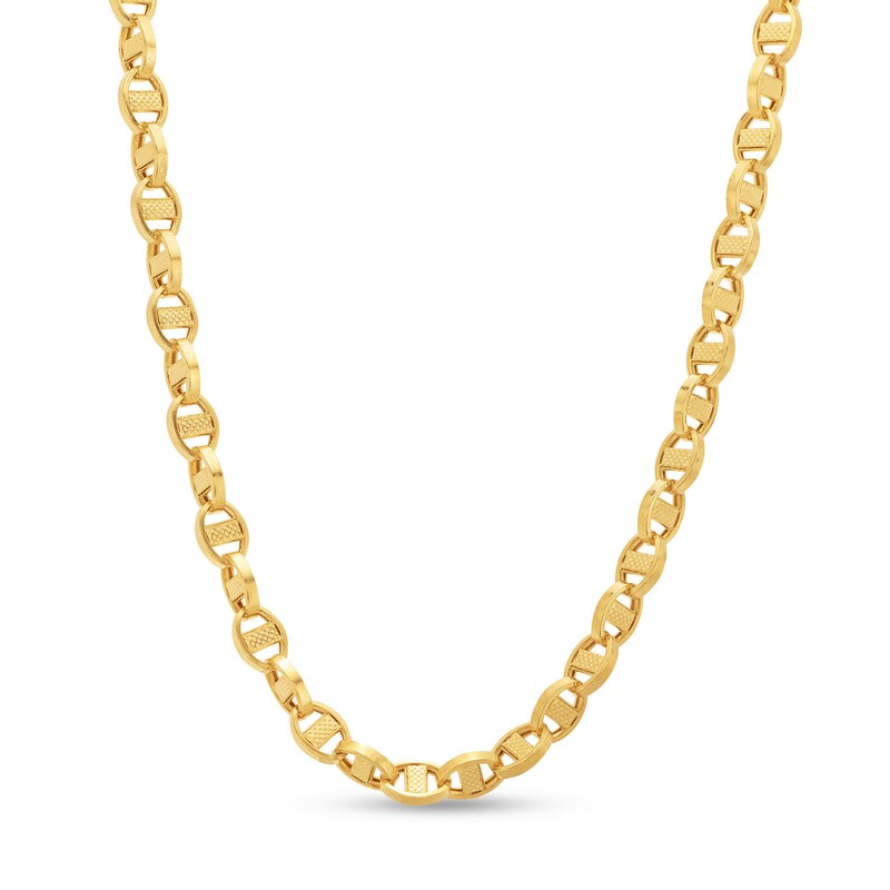 Main Image 1 of Textured 5.2mm Valantino Chain Necklace in Semi-Solid 14K Gold - 22&quot;