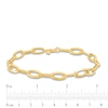 Thumbnail Image 4 of Diamond-Cut 10.0mm Oval Link Chain Bracelet in Hollow 14K Gold - 7.5&quot;