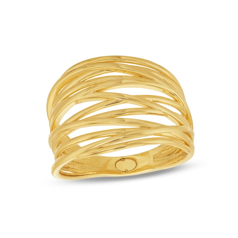 Main Image 1 of Layered Multi-Row Criss-Cros Ring in 10K Gold - Size 7