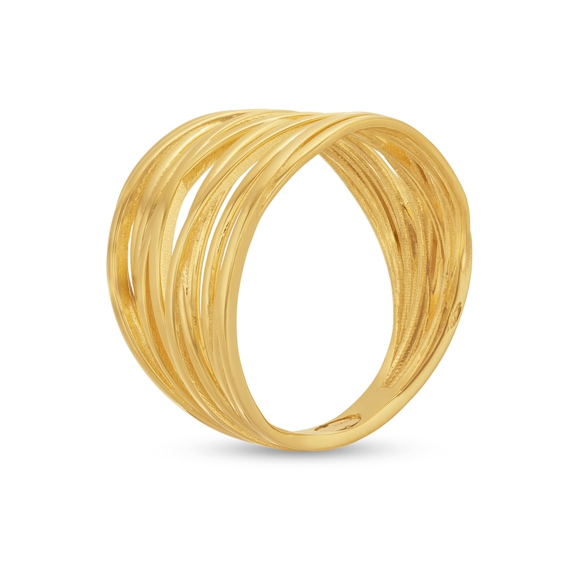 Main Image 3 of Layered Multi-Row Criss-Cros Ring in 10K Gold - Size 7