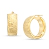 Thumbnail Image 1 of Diamond-Cut 26.0 x 11.0mm Hoop Earrings in Hollow 10K Gold