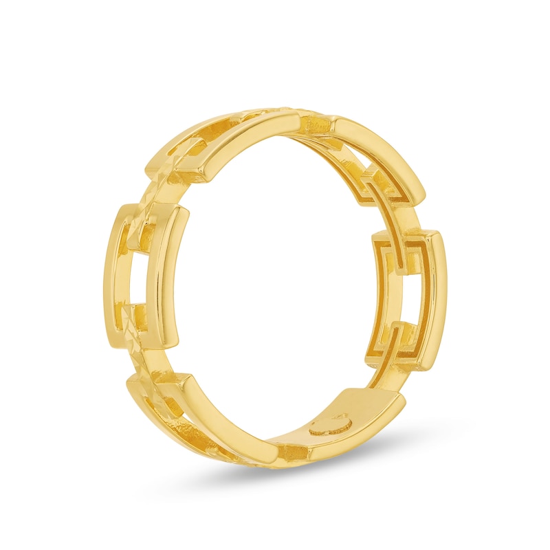 Main Image 3 of Squared Links Band in 10K Gold - Size 7