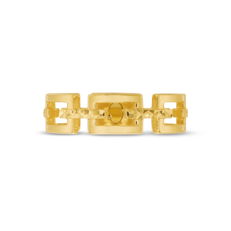 Squared Links Band in 10K Gold - Size 7