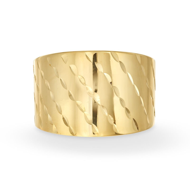 Main Image 4 of Grooved Multi-Row Band in 10K Gold - Size 7