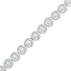 Thumbnail Image 1 of 1 CT. T.W. Diamond Circles Line Bracelet in 10K White Gold