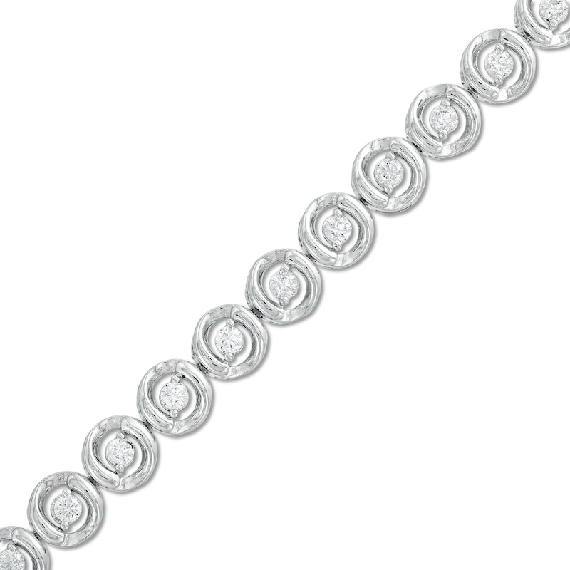 Main Image 1 of 1 CT. T.W. Diamond Circles Line Bracelet in 10K White Gold