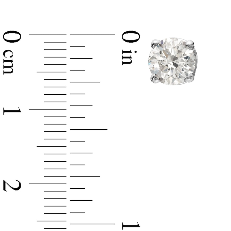 Main Image 2 of 1/2 CT. T.W. Diamond Solitaire Stud Earrings in 10K White Gold (J/I3)