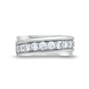 Thumbnail Image 4 of Men's 1-1/2 CT. T.W. Certified Lab-Created Diamond Ten Stone Slightly Slanted Band in 14K White Gold (F/VS2)