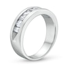 Thumbnail Image 2 of Men's Alternating 1 CT. T.W. Baguette-Cut Certified Lab-Created Diamond Band in 14K White Gold (F/VS2)