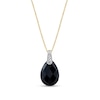 Pear-Shaped Onyx And Diamond Accent Pendant In 14K Gold