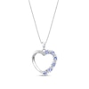 Thumbnail Image 1 of Tanzanite and 1/20 CT. T.W. Diamond Ribbon Heart Pendant in 14K White Gold