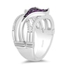 Thumbnail Image 3 of Enchanted Disney Ariel Amethyst and 1/5 CT. T.W. Diamond Open Multi-Row Tail Fin Wrap Ring in Sterling Silver - Size 7