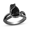 Thumbnail Image 1 of Enchanted Disney Villains Jafar Onyx and 1/8 CT. T.W. Diamond Snake Split Shank Ring in Black Sterling Silver - Size 7