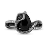 Thumbnail Image 4 of Enchanted Disney Villains Jafar Onyx and 1/8 CT. T.W. Diamond Snake Split Shank Ring in Black Sterling Silver - Size 7