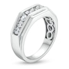 Thumbnail Image 2 of Men's 1 CT. T.W. Certified Lab-Created Diamond Squared Band in 14K White Gold (F/VS2)