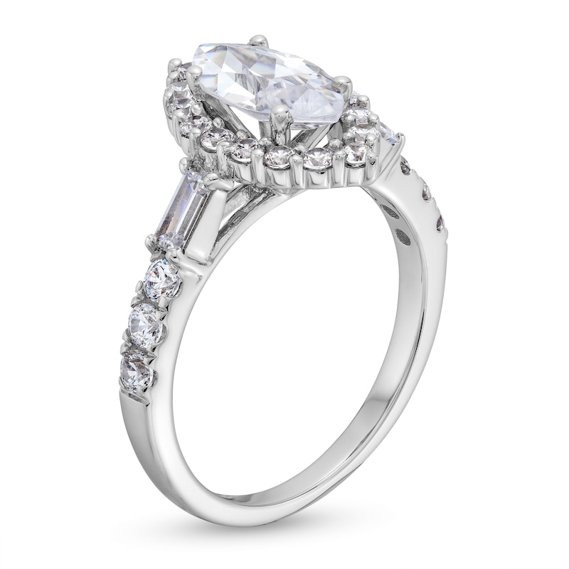 Main Image 3 of 1-3/4 CT. T.W. Marquise-Cut Certified Lab-Created Diamond Frame Engagement Ring in 14K White Gold (F/VS2)