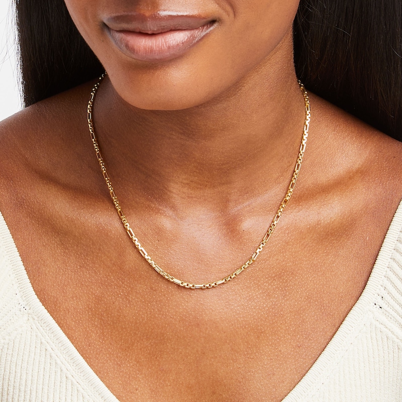 Main Image 2 of 3.0mm Box Chain Necklace in Semi-Solid 14K Gold - 22&quot;