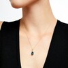 Thumbnail Image 2 of Faceted Pear-Shaped London Blue Topaz and White Lab-Created Sapphire Pendant in 10K Gold