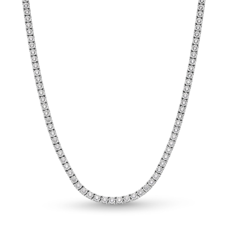 Main Image 1 of 3 CT. T.W. Diamond Miracle Riviera Tennis Necklace in 10K White Gold