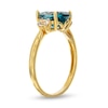 Thumbnail Image 3 of Pear-Shaped London Blue Topaz and White Lab-Created Sapphire Ring in 10K Gold