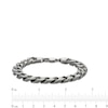 Thumbnail Image 4 of Men's 10.9mm Diamond-Cut Curb Chain Bracelet in Solid Sterling Silver with Gunmetal Grey Ruthenium - 9&quot;