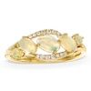 Thumbnail Image 1 of Multi-Opal and 1/15 CT. T.W. Diamond Ring in 10K Gold