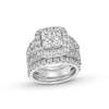 Thumbnail Image 1 of 5 CT. T.W. Princess-Cut Quad Cushion Frame Bridal Set in 14K White Gold